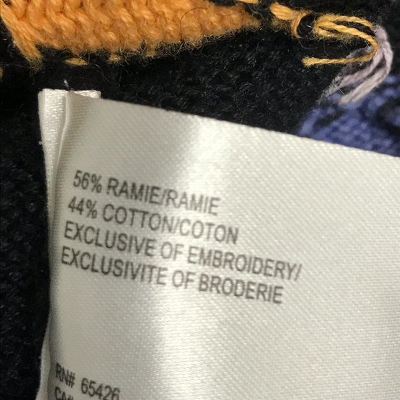 Northern Isles black cotton hand embroidered cardigan sweater pink blue M NWT - Picture 11 of 11